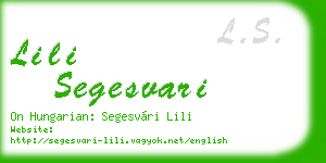 lili segesvari business card
